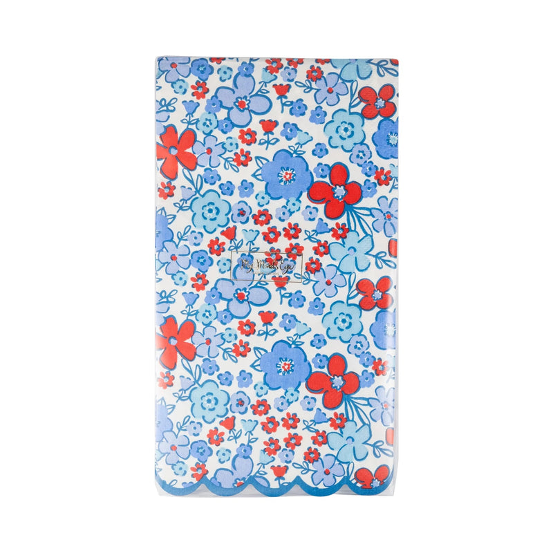 Floral Americana Dinner Napkin, 24ct | Patriotic Napkins, July 4th Paper Napkins, 4th of July Party Supplies, Fourth of July Tableware, USA