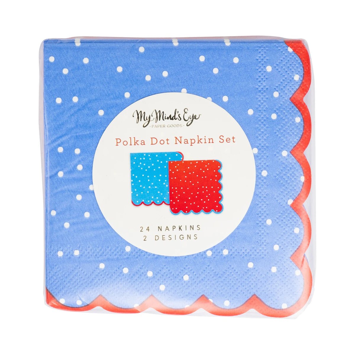 Americana Polka Dot Cocktail Napkins, 24ct | Patriotic Napkins, July 4th Paper Napkins, 4th of July Party Supplies, Fourth of July Tableware
