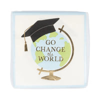 Go Change the World Paper Napkins, 18ct | Travel Themed Graduation Party Napkins, High School Grad Party Napkins, Congrats Graduate