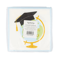 Go Change the World Paper Napkins, 18ct | Travel Themed Graduation Party Napkins, High School Grad Party Napkins, Congrats Graduate