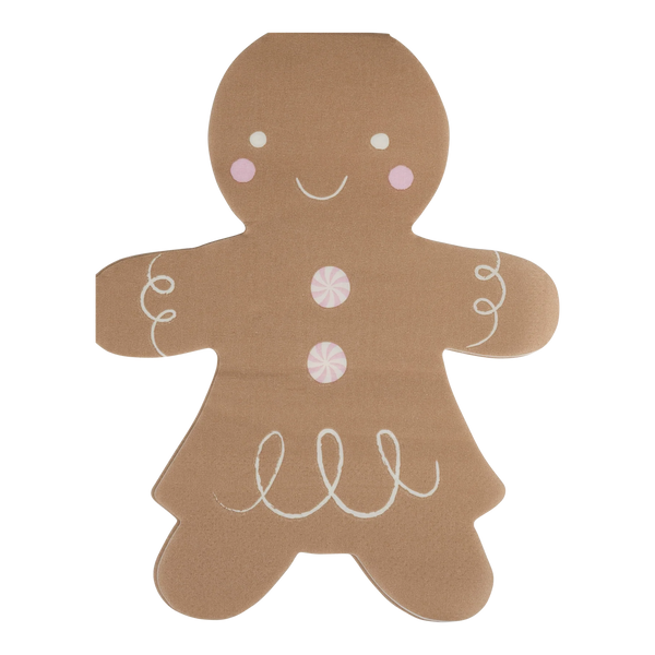 Gingerbread Girl Paper Napkin | Christmas Party Decorations, Gingerbread Birthday Supplies, Holiday Party Supplies, Kids Christmas Table
