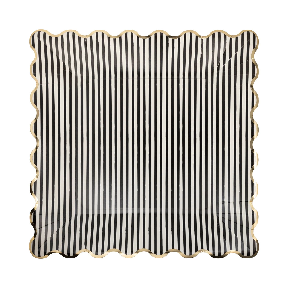 11" Black and White Square Paper Plate