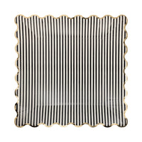 11" Black and White Square Paper Plate