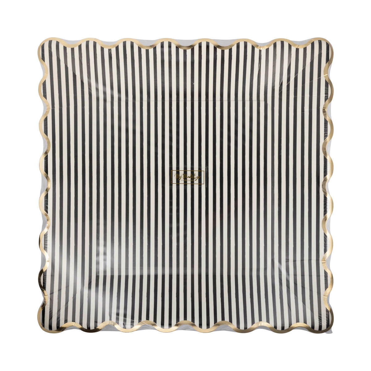 11" Black and White Square Paper Plate