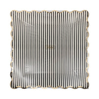 11" Black and White Square Paper Plate