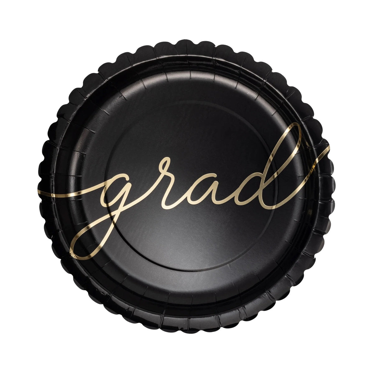 Black Graduate Paper Plates