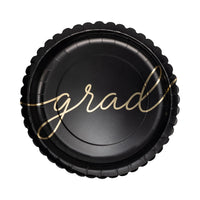 Black Graduate Paper Plates