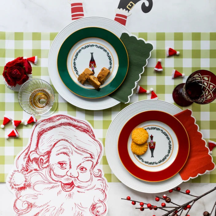 Olive Gingham Paper Table Runner