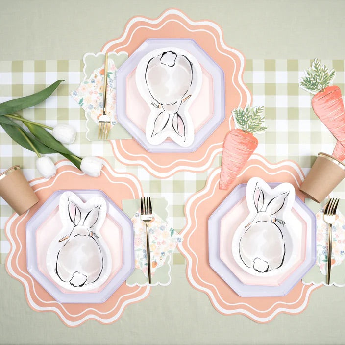 Olive Gingham Paper Table Runner