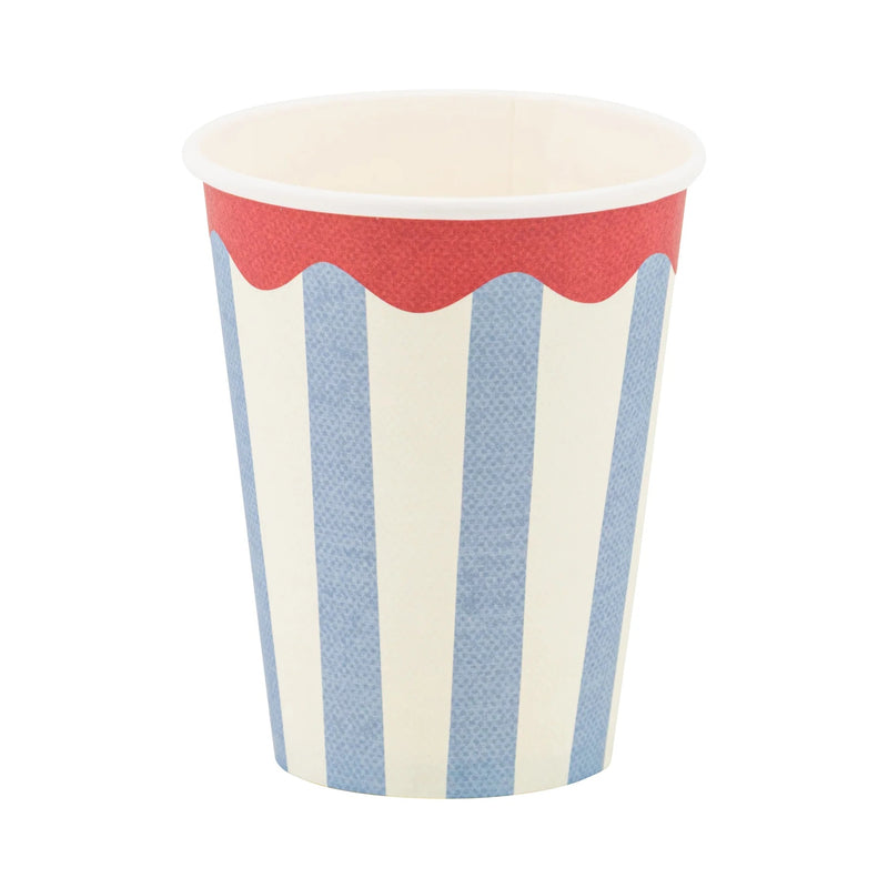 4th of July Paper Party Cups, 8ct | Red, White and Blue Paper Cups, Memorial Day Cups, American Flag Cups, Patriotic Paper Cups