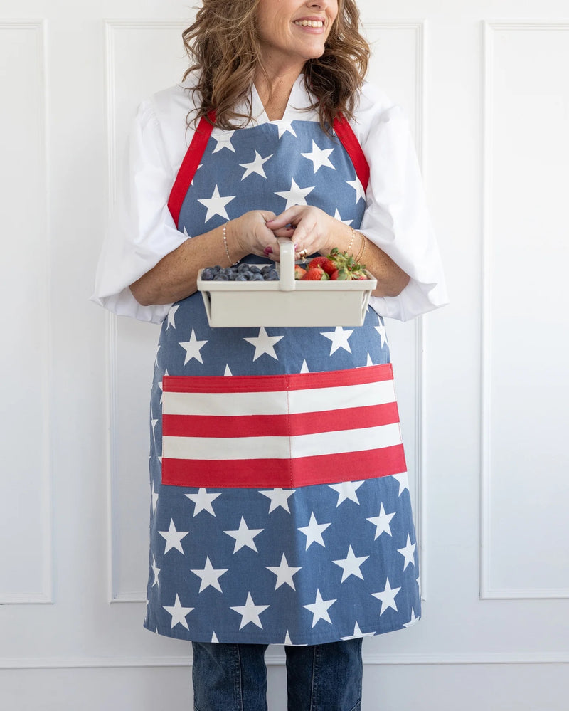 Patriotic Apron | July Fourth Apron, 4th of July Apron, Red White and Blue apron, Independence Day, American Flag Apron