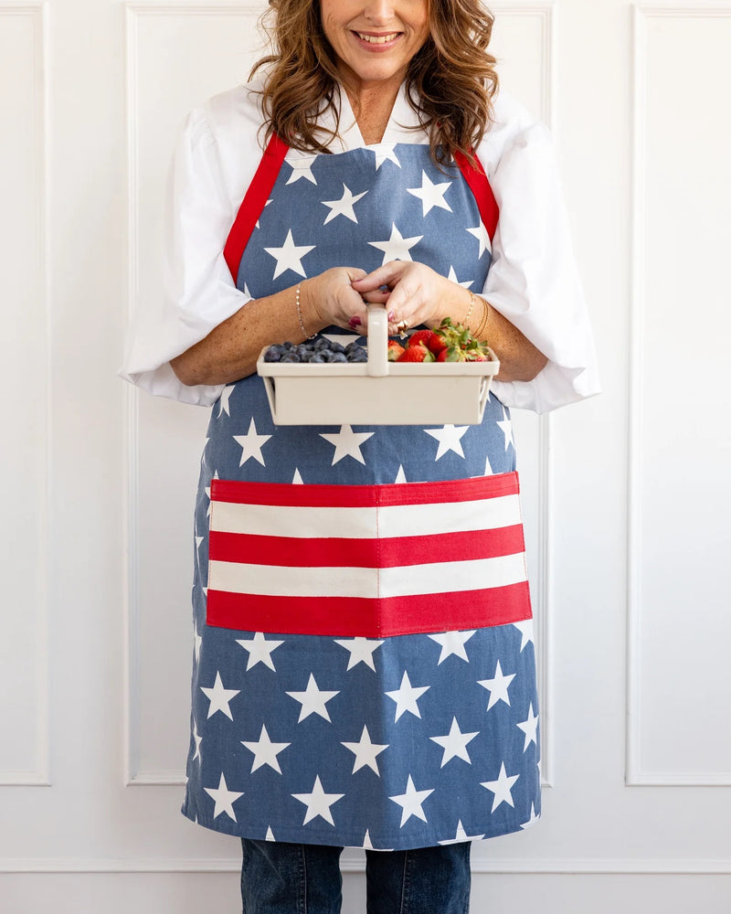 Patriotic Apron | July Fourth Apron, 4th of July Apron, Red White and Blue apron, Independence Day, American Flag Apron