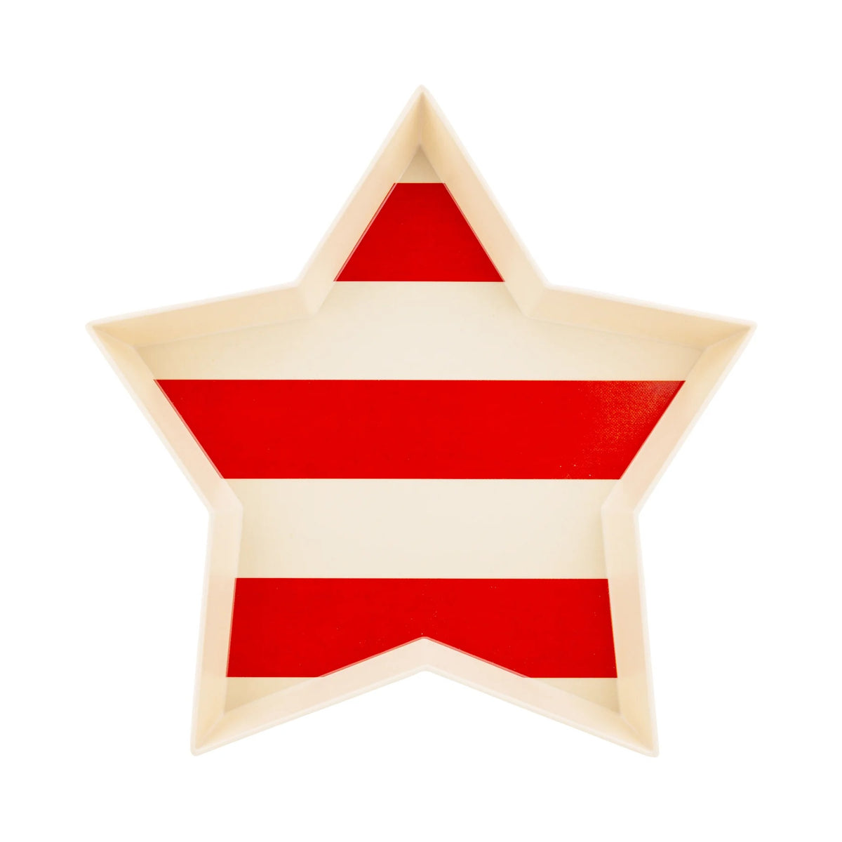 Hamptons Star Shaped Bamboo Reusable Tray Set | July Fourth Tray, 4th of July Serving Platter, Red White and Blue Trays, Independence Day,