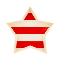 Hamptons Star Shaped Bamboo Reusable Tray Set | July Fourth Tray, 4th of July Serving Platter, Red White and Blue Trays, Independence Day,