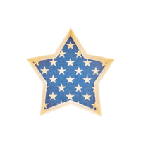 Hamptons Star Shaped Bamboo Reusable Tray Set | July Fourth Tray, 4th of July Serving Platter, Red White and Blue Trays, Independence Day