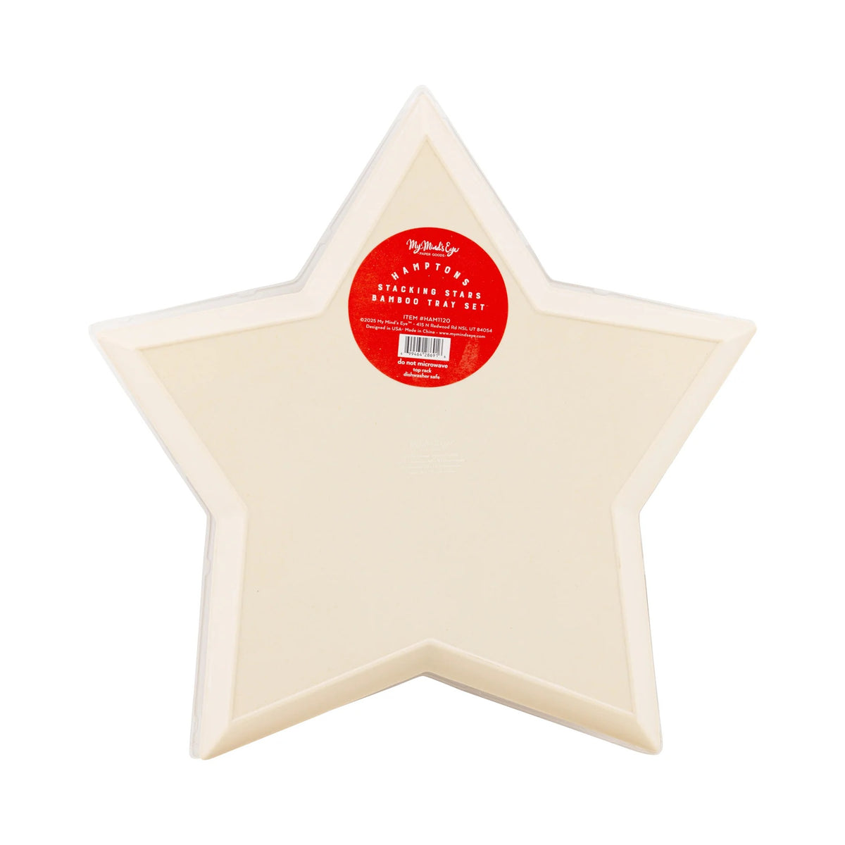 Hamptons Star Shaped Bamboo Reusable Tray Set | July Fourth Tray, 4th of July Serving Platter, Red White and Blue Trays, Independence Day,