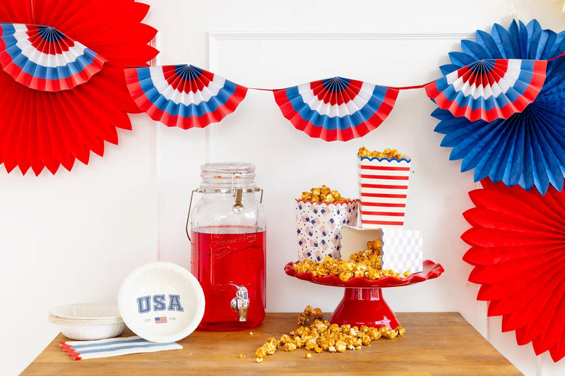Hamptons USA Paper Bowls, 8ct | July Fourth Bowls, 4th of July Serving Bowls, Red White and Blue bowls, Independence Day Party, Memorial Day