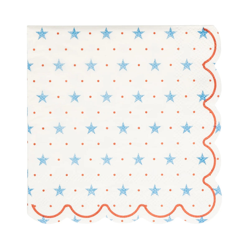 Hamptons Petite Stars Cocktail Paper Napkins, 24ct | July Fourth Napkins, 4th of July Napkins, Red White and Blue Napkins, Memorial Day
