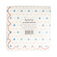 Hamptons Petite Stars Cocktail Paper Napkins, 24ct | July Fourth Napkins, 4th of July Napkins, Red White and Blue Napkins, Memorial Day