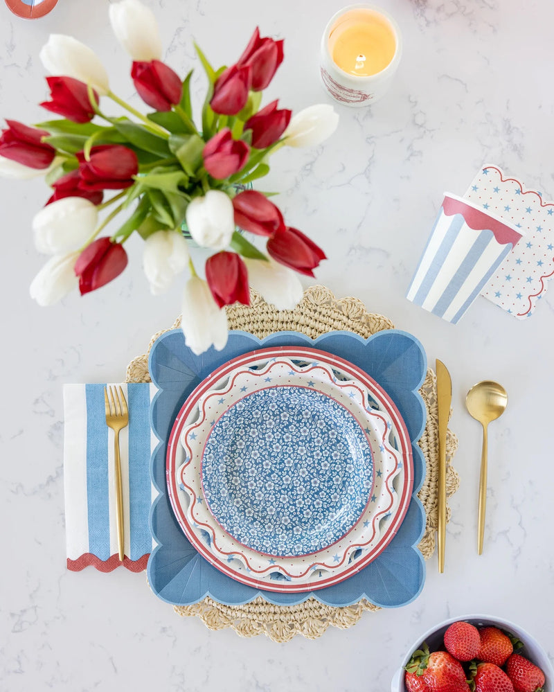 Hamptons Stripes Dinner Napkin, 24ct | July Fourth Napkins, 4th of July Napkins, Red White and Blue Paper  Napkins, Memorial Day Decor, USA