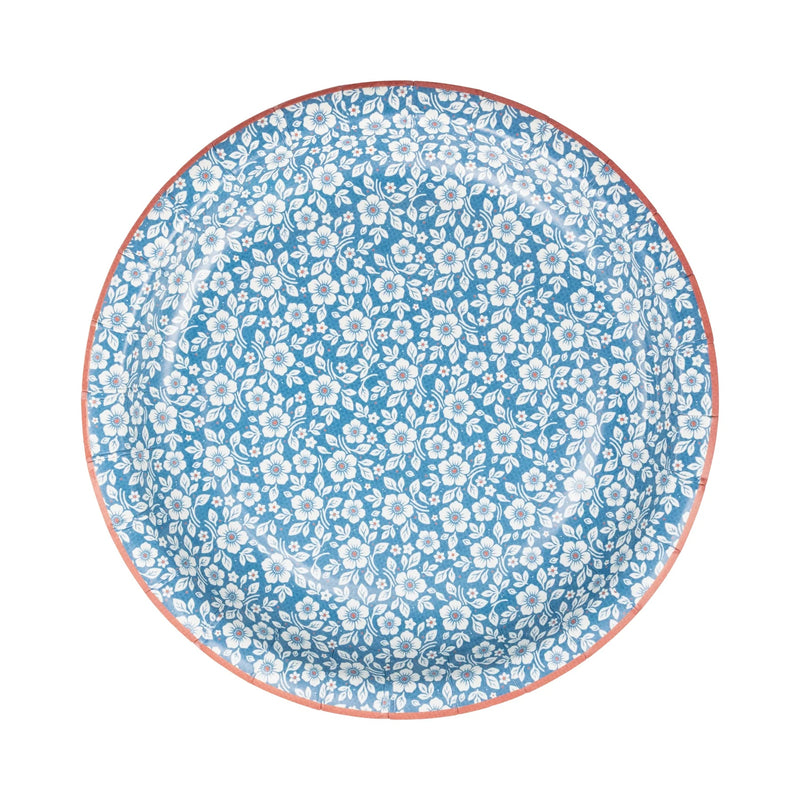 Hamptons Petite Floral 7" Paper Plate, 8ct | Patriotic Plates, July 4th Paper Plates, 4th of July Party Supplies, Paper Dessert Plates