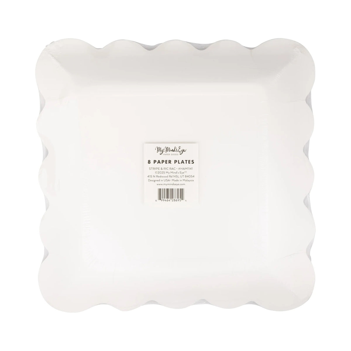 Hamptons Stripes 9" Ric Rac Trim Paper Plate, 8ct | Patriotic Plates, July 4th Paper Plates, 4th of July Party Supplies, USA Plates