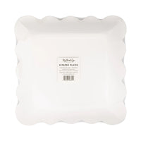 Hamptons Stripes 9" Ric Rac Trim Paper Plate, 8ct | Patriotic Plates, July 4th Paper Plates, 4th of July Party Supplies, USA Plates