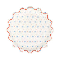 Hamptons Petite Stars 9" Paper Plates, 8ct | Patriotic Plates, July 4th Paper Plates, 4th of July Party Supplies, Stars and Stripes Plate