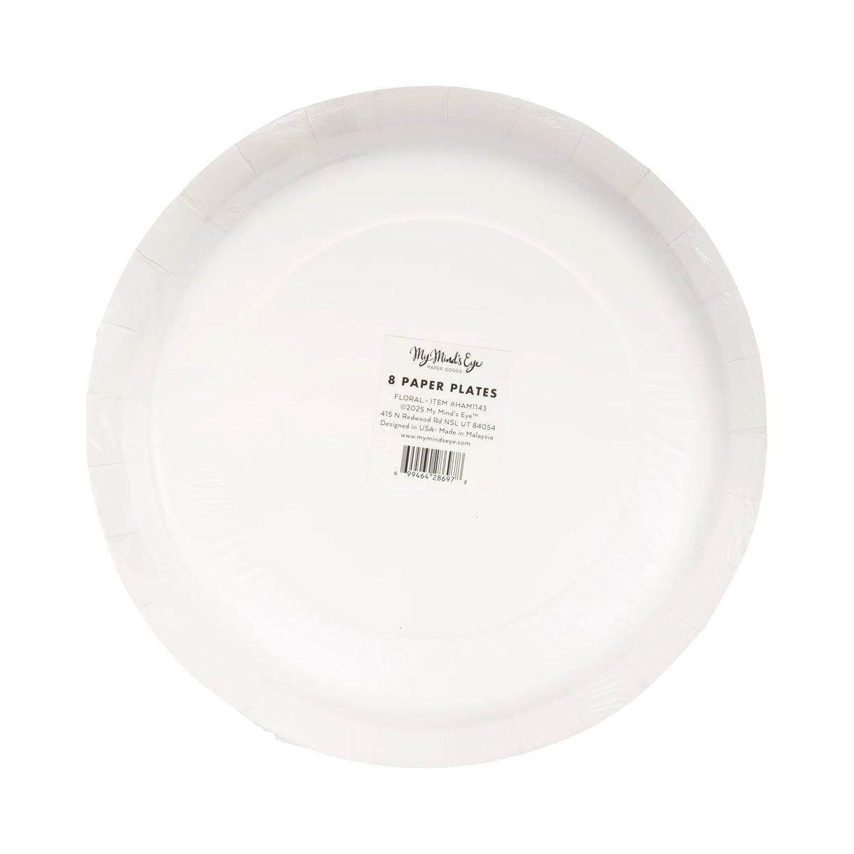 Hamptons Floral 10" Round Paper Plate, 8ct | Patriotic Plates, July 4th Paper Plates, 4th of July Party Supplies, Blue Paper Plates