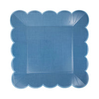 Hamptons Blue Large Scallop 11" Paper Plate, 8ct | Patriotic Plates, July 4th Paper Plates, Boy Baby Shower Plates, Something Blue Plates