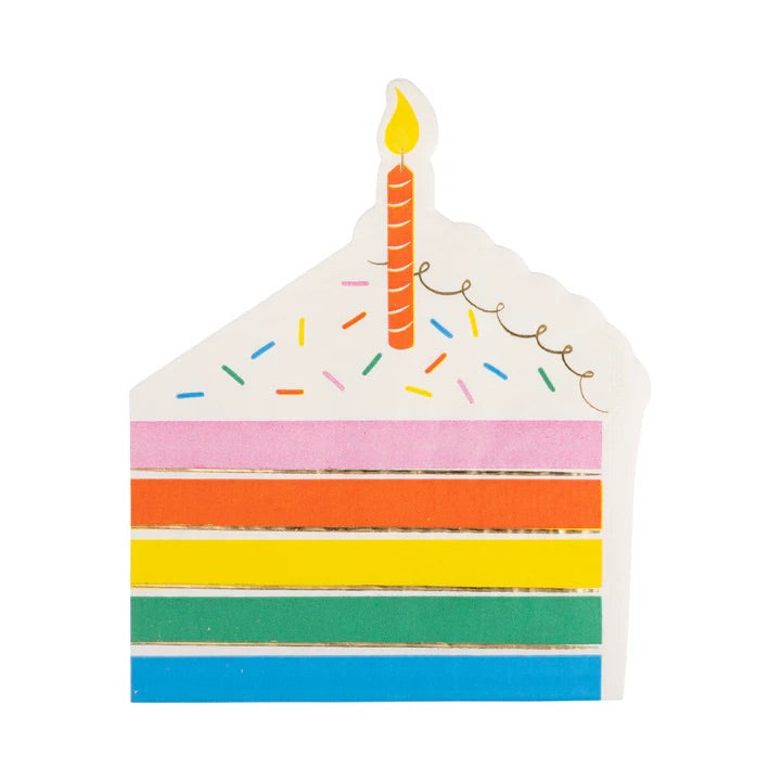 Birthday Cake Shaped Napkins, 18ct | Rainbow Birthday Party, Ice Cream Party Napkins, Sweet Treats Birthday, Sweet One Birthday