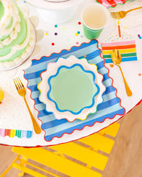 Rainbow Confetti Paper Dinner Napkin