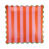 Large Striped Rainbow Paper Plates