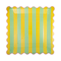 Large Striped Rainbow Paper Plates