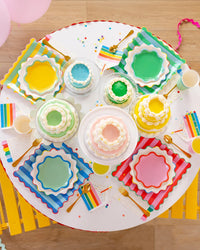 Large Striped Rainbow Paper Plates