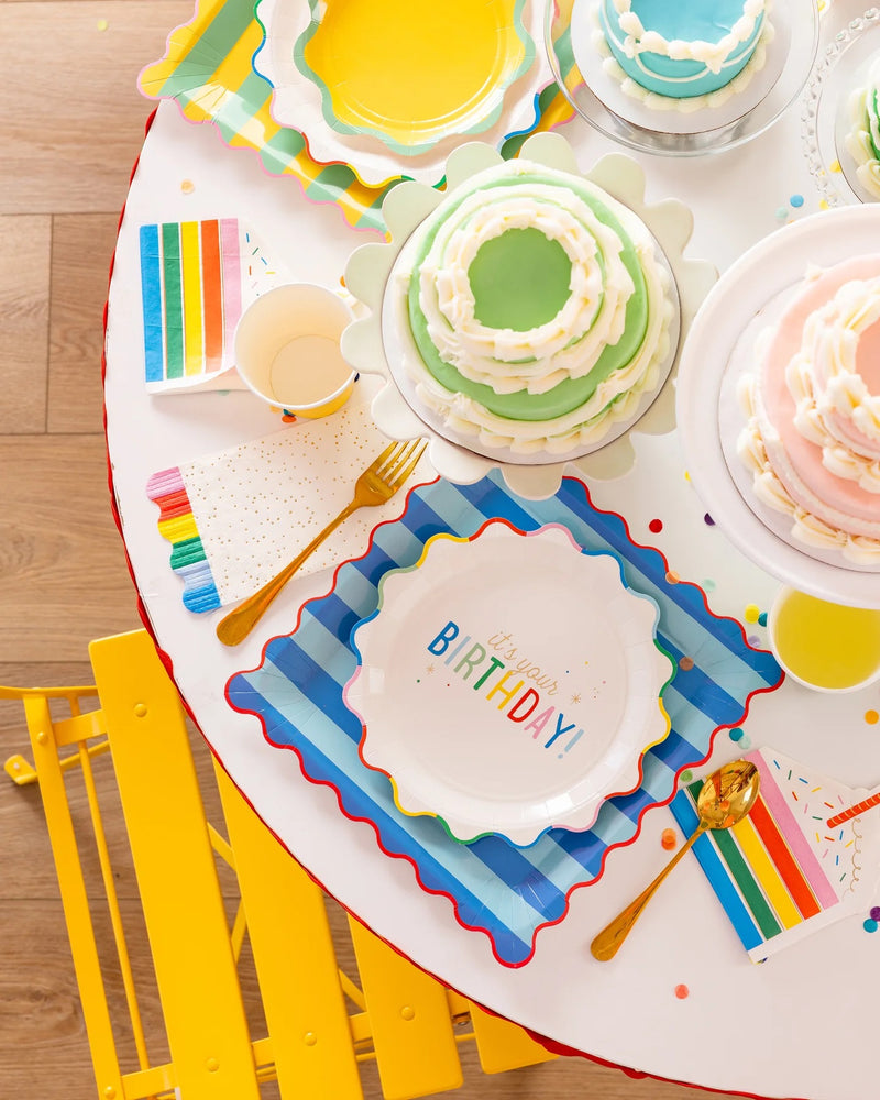 Birthday Cake Shaped Napkins, 18ct | Rainbow Birthday Party, Ice Cream Party Napkins, Sweet Treats Birthday, Sweet One Birthday