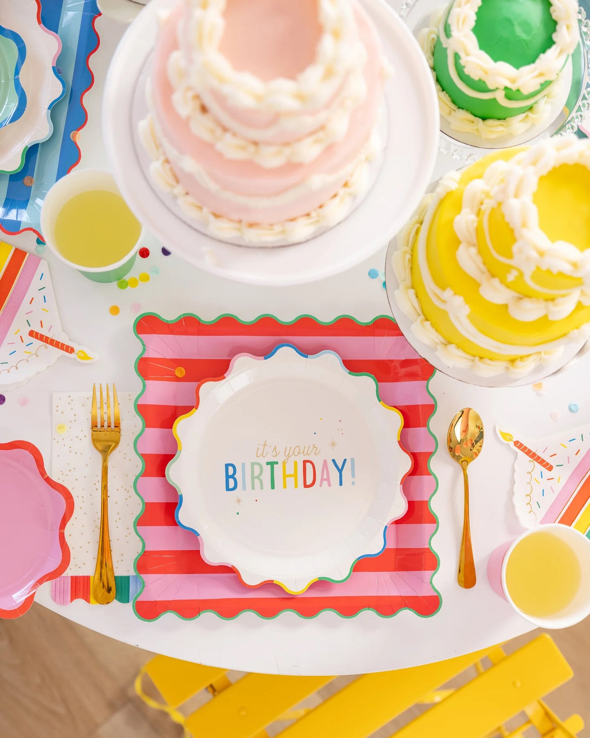 Its Your Birthday Paper Plates Rainbow