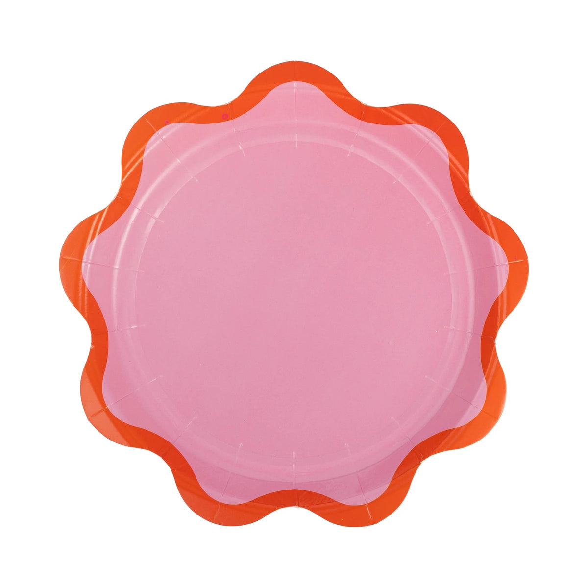 Rainbow Wavy Paper Plates in Pink