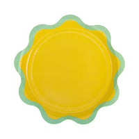Rainbow Wavy Paper Plates in Yellow