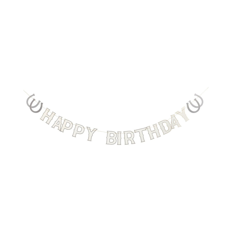 Cowboy Happy Birthday Banner, 5.5ft | Western Party, Horse Birthday Banner, First Rodeo Birthday, Equestrian Birthday, Cowgirl Birthday