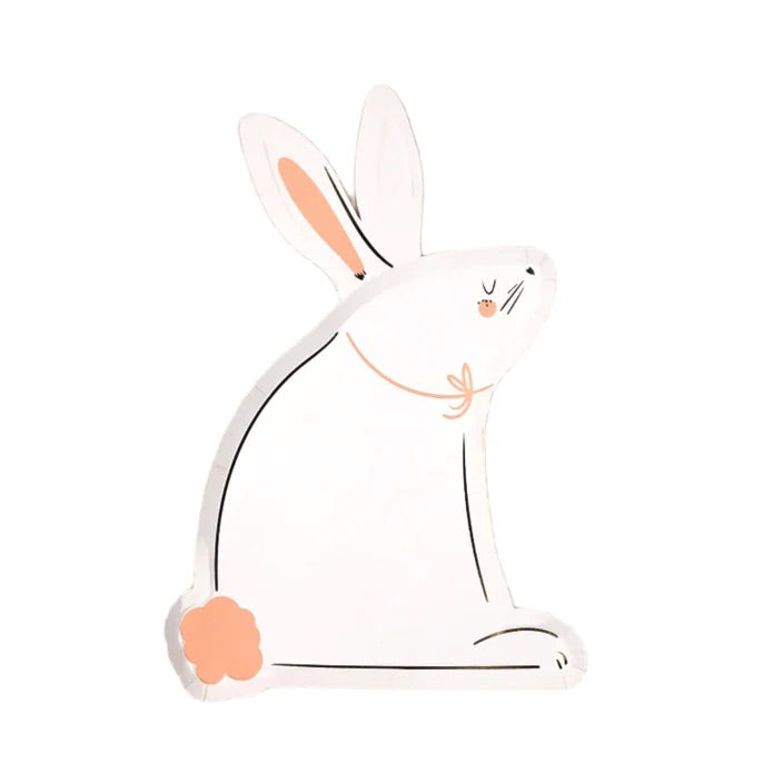 Bunny-shaped pastel plate featuring soft neutral tones and adorable rabbit ear details, perfect for Easter brunch and spring parties.