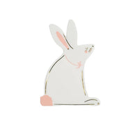 Bunny-shaped paper napkin featuring soft, textured fabric, perfect for Easter brunch and springtime gatherings.