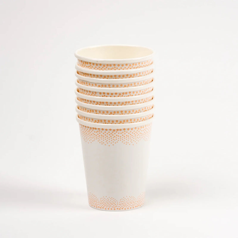 Pastel polka dot cups featuring soft Easter colors, perfect for spring celebrations and disposable drinkware.