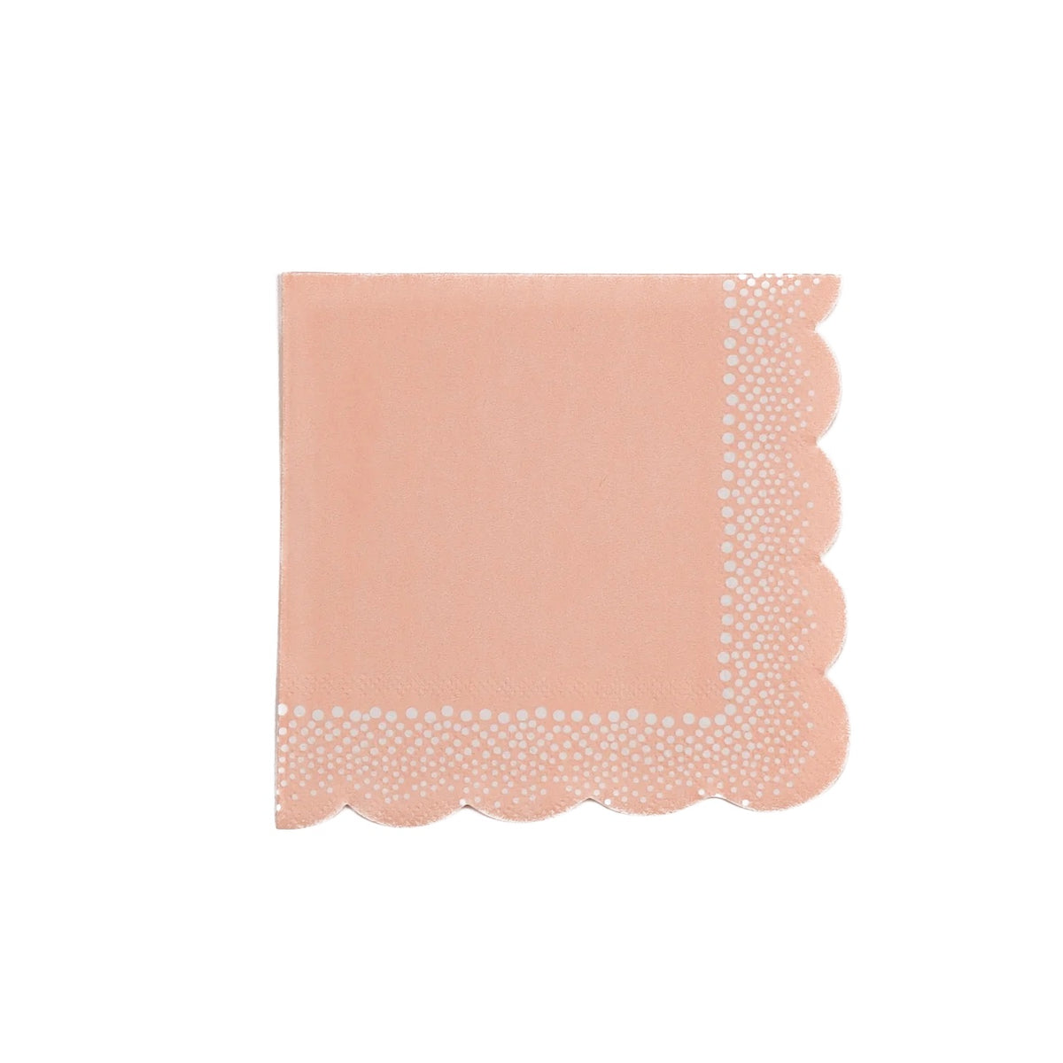 Peach polka dot pink cocktail napkins, perfect for bridal showers, baby showers, and effortless entertaining.