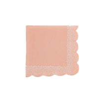 Peach polka dot pink cocktail napkins, perfect for bridal showers, baby showers, and effortless entertaining.