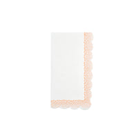 Peach polka dot guest towels featuring a soft pastel design, perfect for dinner parties and elegant gatherings.