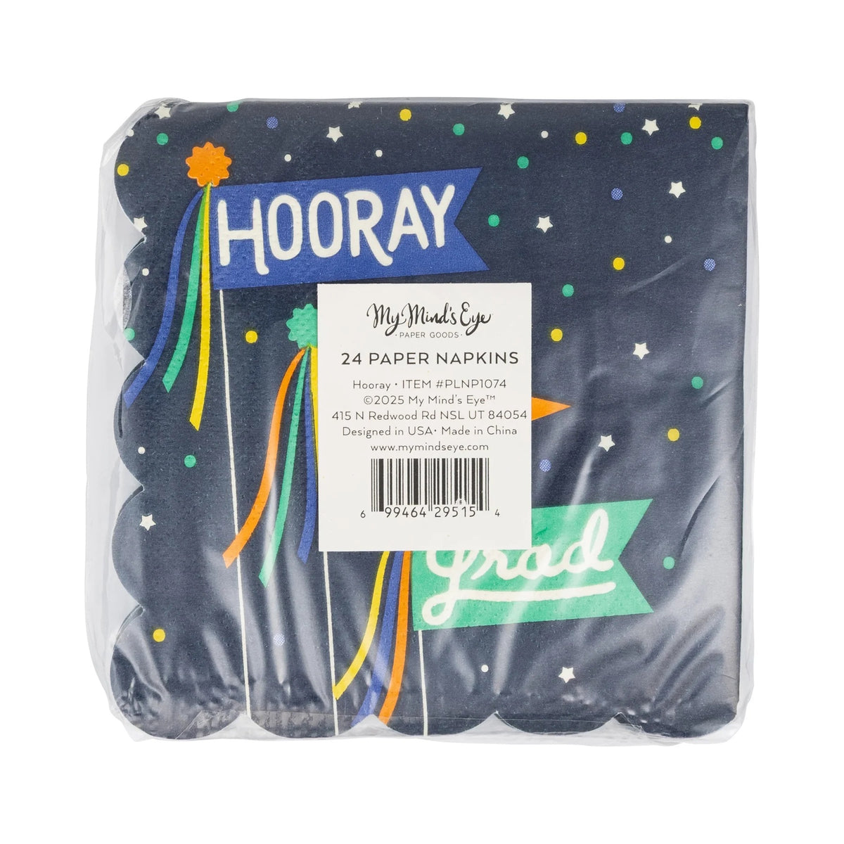 Hooray Scallop Grad Cocktail Napkin, 24ct | Graduation Party, Graduation Napkins, Grad Party Decor, Graduation Decor, Grad Napkins