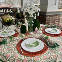 Orange Woven Round Placemat - perfect for a Spring or Easter Table