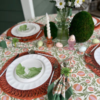 Green beaded napkin rings. 