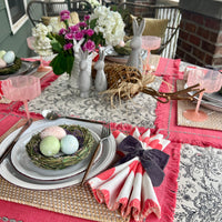 Gray easter bunny table decoration. Modern easter decor.